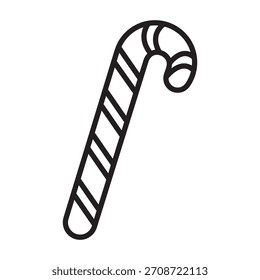 Icono de línea de bastón de caramelo — Navidades mínimas Ilustración vectorial