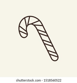 Candy cane line icon. Winter, New Year, holiday. Christmas concept. Vector illustration can be used for topics like winter holidays, entertainment, Christmas