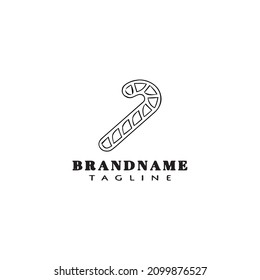 candy cane logo cartoon icon design template black modern isolated vector