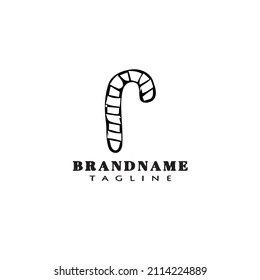 logo de la caña de caricatura icono plantilla de diseño negro vector aislado moderno