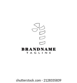 candy cane logo cartoon icon design template black modern isolated vector illustration