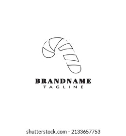 candy cane logo cartoon icon design black modern isolated vector illustration