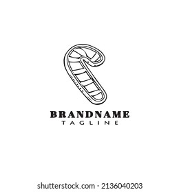 Zeichentrickfilm mit dem Zuckerrohr-Logo, Design-Vorlage schwarz, moderne einzelne Illustration