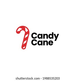 candy cane logo vector icon illustration