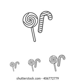 Candy cane and lollipop