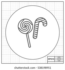 Candy cane and lollipop