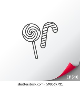 Candy cane and lollipop