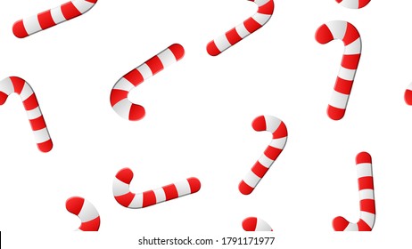 Candy cane and lollipop seamless christmas pattern on mint green background. Happy New Year and Merry Xmas background. Vector winter holidays print for textile, wallpaper, fabric, wallpaper.