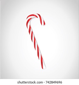 Candy cane or lollipop stick isolated on white.