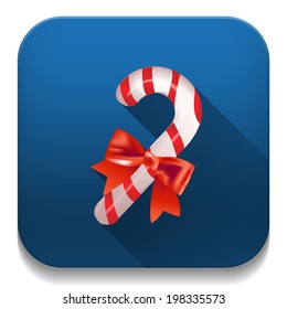 candy cane With long shadow over app button