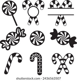 Candy cane, merry christmas, santa, christmas holiday, vector illustration file