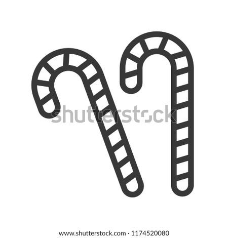 candy cane, Merry Christmas theme set 1, outline editable stroke pixel perfect icon
