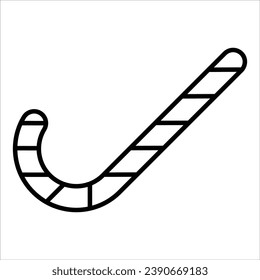 Candy cane, minimal Christmas icon. Vector illustration