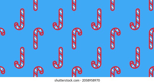 Candy cane New year seamless pattern. Christmas background vector illustration. For wrapping paper, design, postcard, fabric, baby clothes, baby room. Christmas and New Year concept.