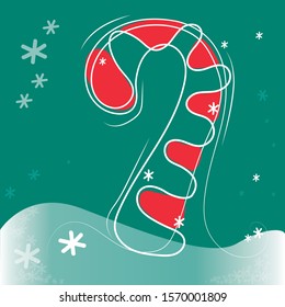 candy cane in one line. art
