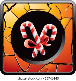 candy cane orange cracked web icon