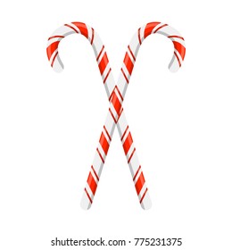 Candy cane pair for christmas design isolated on white background
