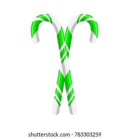 Candy cane pair for christmas design isolated on white background