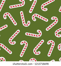 Candy Cane Seamless Pattern Vector Hand Stock Vector (Royalty Free ...