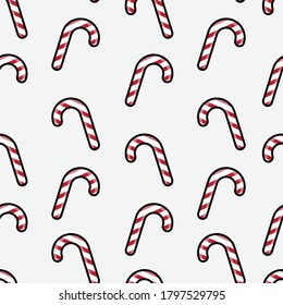 Candy cane pattern backgrounds. Can be used for your design projects, shirt pattern, DIY. Christmas concept. Vector Illustration.