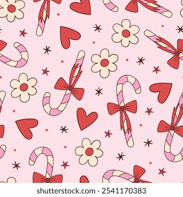 Candy Cane Pattern Cristmas Candy Background