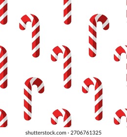 Padrão de cana-de-doce no fundo branco para a estação de férias de Natal