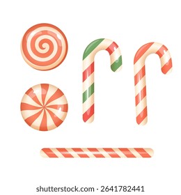 Candy cane and peppermint border frames for Christmas design projects