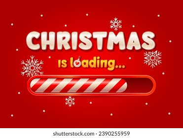 Candy cane progress bar. Striped candycane stick load or download stripe, waiting new year advent countdown xmas winter coming christmas party ornament vector illustration of download load progress