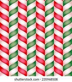 Candy Cane Realistic Vector Nice Sweet Seamless Pattern
