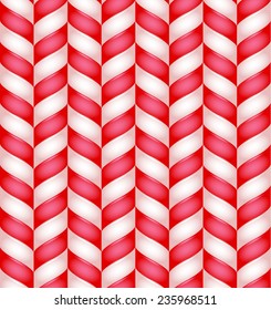 Candy Cane Realistic Vector Nice Sweet Seamless Pattern