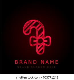 Candy cane red chromium metallic logo