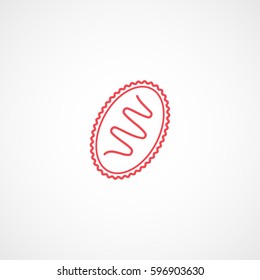 Candy Cane Red Line Icon On White Background