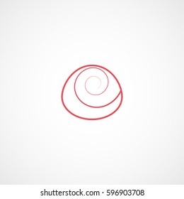 Candy Cane Red Line Icon On White Background