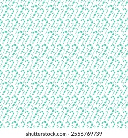 Candy cane. Repeating vector pattern. Seamless Christmas ornament of striped green and white candies. Isolated colorless background. Flat style. Idea for web design.
