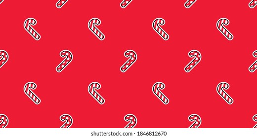 candy cane seamless pattern Christmas vector cartoon scarf isolated stripe polka dot tile background repeat wallpaper doodle illustration design