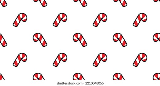 candy cane seamless pattern Christmas vector cartoon striped scarf isolated tile background repeat wallpaper gift wrapping paper doodle illustration design