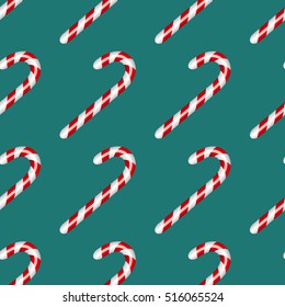 Candy cane. Seamless pattern. Christmas decor. Vector illustration.