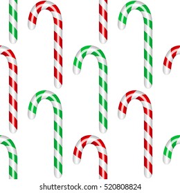 Candy cane. Seamless pattern. Christmas decor. Vector illustration.