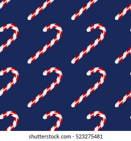 Candy cane. Seamless pattern. Christmas decor. Vector illustration.