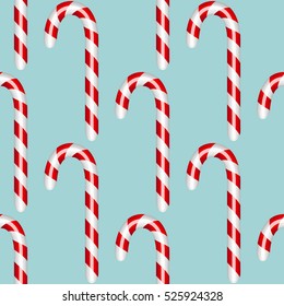 Candy cane. Seamless pattern. Christmas decor. Vector illustration.