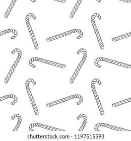 candy cane seamless pattern isolated on white background