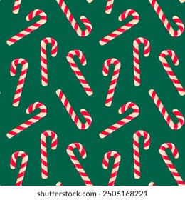 Candy cane seamless pattern. Merry Christmas and Happy New Year design. Good for wrapping paper, background, fabric.