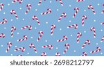Candy cane seamless pattern. Red and white striped candy canes pattern. Season greetings wallpaper. New year background