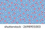 Candy cane seamless pattern. Red and white striped candy canes pattern. Season greetings wallpaper. New year background
