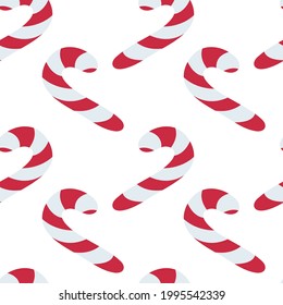 Candy cane seamless pattern. Sweet caramel candy endless pattern. Part of set.