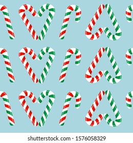 Candy cane seamless pattern, vector illustration.