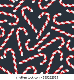 Candy cane seamless pattern. Vector illustration.