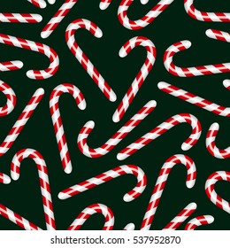 Candy cane seamless pattern. Vector illustration.