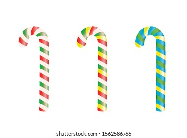 Candy cane set, vector illustration