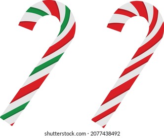 Candy cane set vector illustration